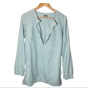 Duluth Trading Company linen green tunic M